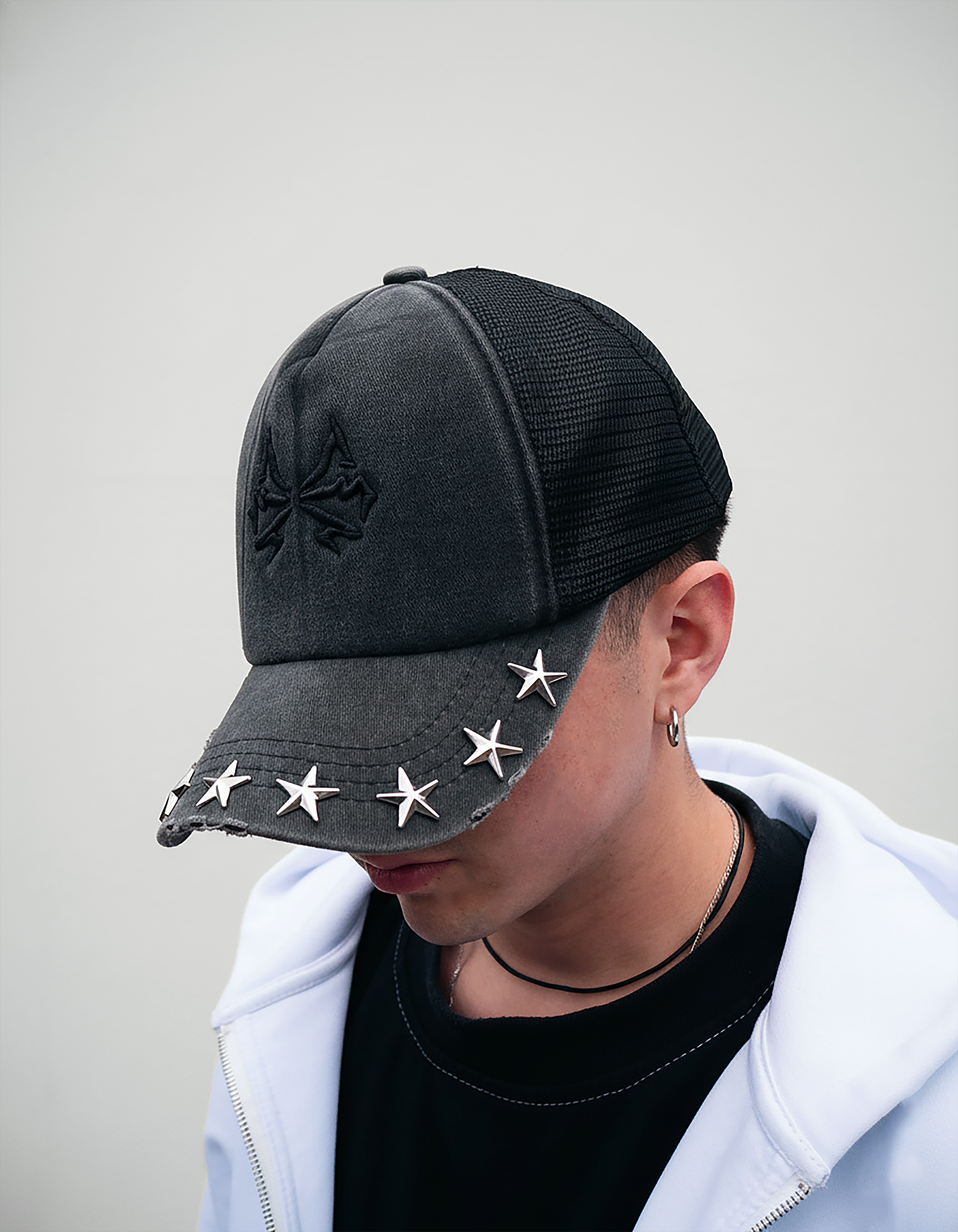 TRUCKER HAT STARS 437 ESPUMA BLACK