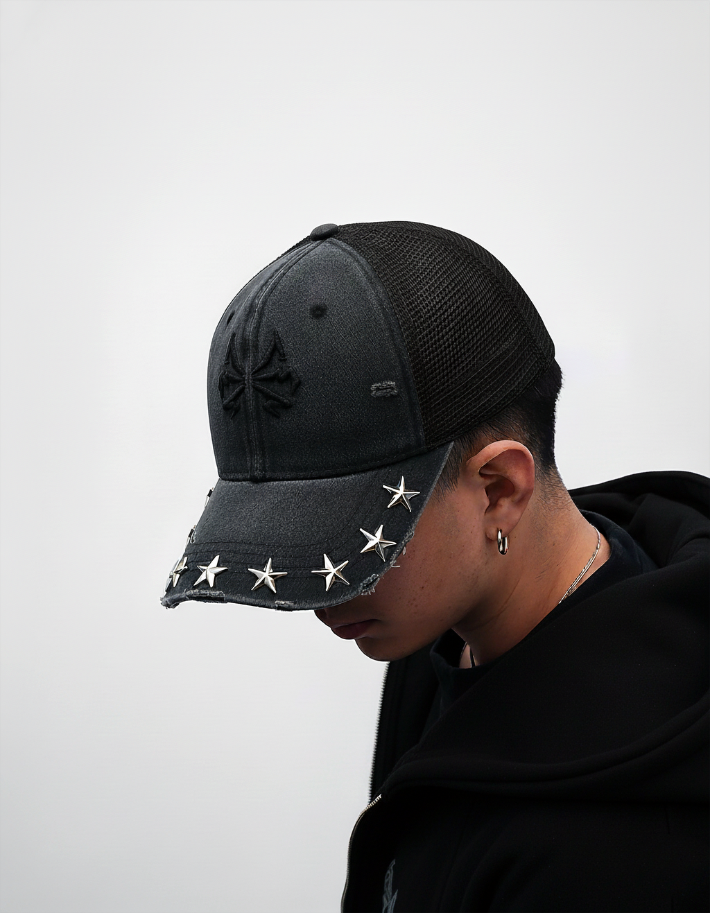 TRUCKER HAT STARS 437 BLACK